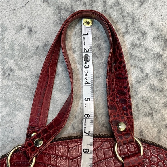 MARCO BUGGIANI CALF HAIR CROC EMBOSSED GENUINE LEATHER BOWLER BAG MADE IN ITALY - Picture 13 of 17